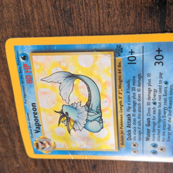 1999 Pokemon card holo vaporeon - Picture 2 of 3